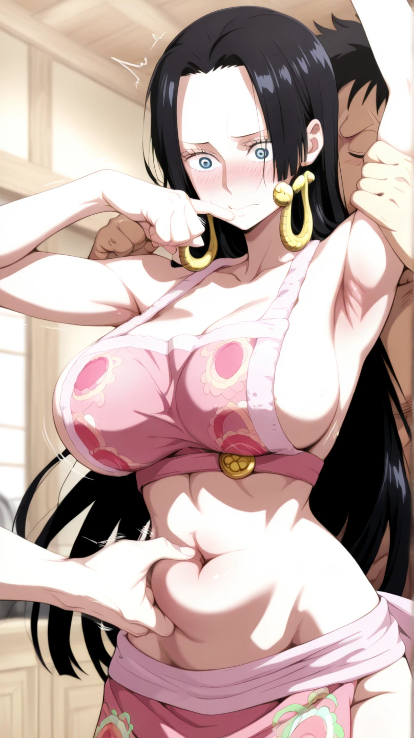 boa hancock one piece, ultra big tits, curvy, big booty, naked, ahegao face