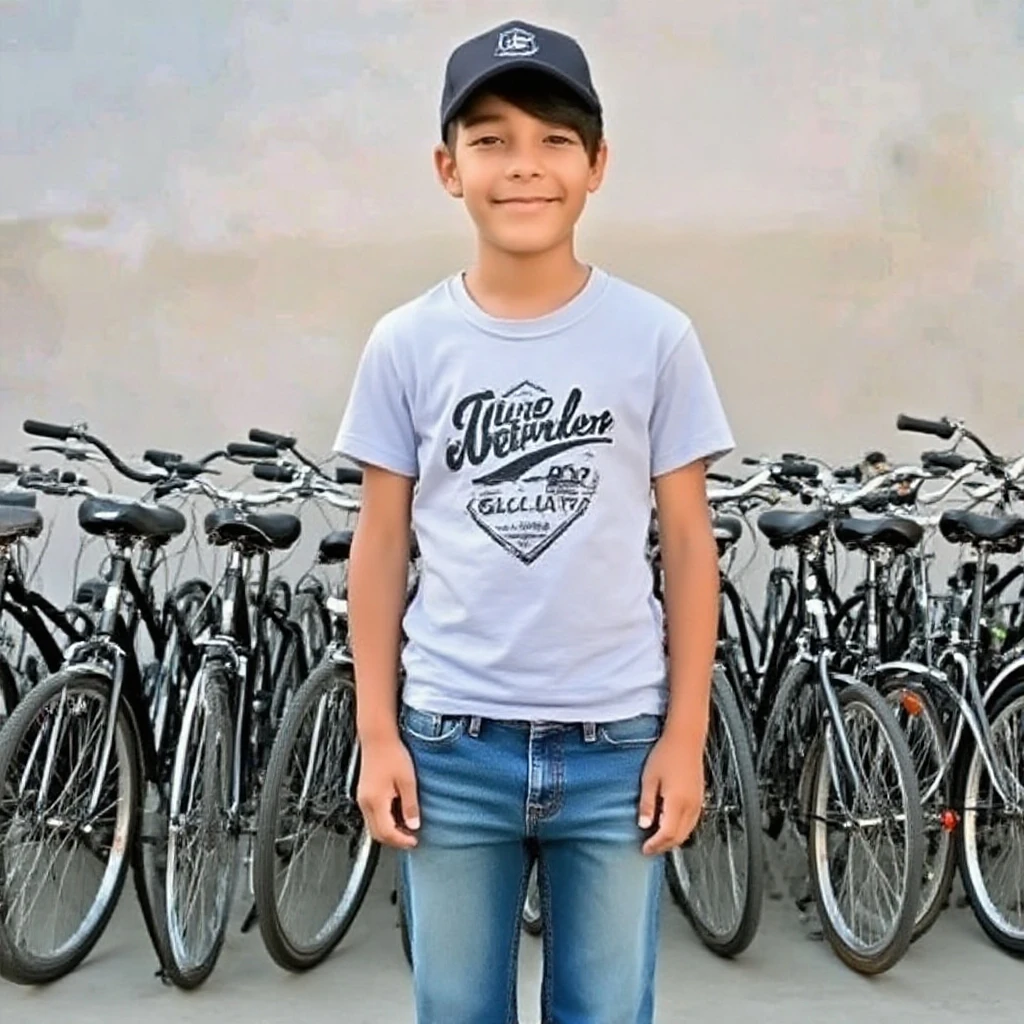 guttonerdvision7, ((Melhor qualidade), (obra-prima)):

A 3-year-old boy with glasses, rosto detalhado, pele e poros detalhados, vestindo uma camiseta e bermuda, is riding his bike on a street surrounded by buildings and trees. The scene is highly detailed, com o fundo desfocado para dar destaque ao menino.

O menino tem cabelos castanhos claros e olhos azuis. He has a fair skin and visible pores. He's wearing a white T-shirt and blue shorts. He's wearing a pair of black sunglasses.

The boy is pedaling his bike down the street. He's smiling and laughing. He's clearly enjoying his run.

The street is surrounded by buildings and trees. The buildings are tall and gray. The trees are tall and green. The sun is shining and the sky is blue.

The scene is highly detailed. Os detalhes do menino, sua roupa, sua bicicleta, a rua, The buildings and trees are all clearly visible. The background is blurred, dando destaque ao menino.

The scene is a masterpiece. It is a beautiful image of a happy and healthy boy enjoying a sunny day.
