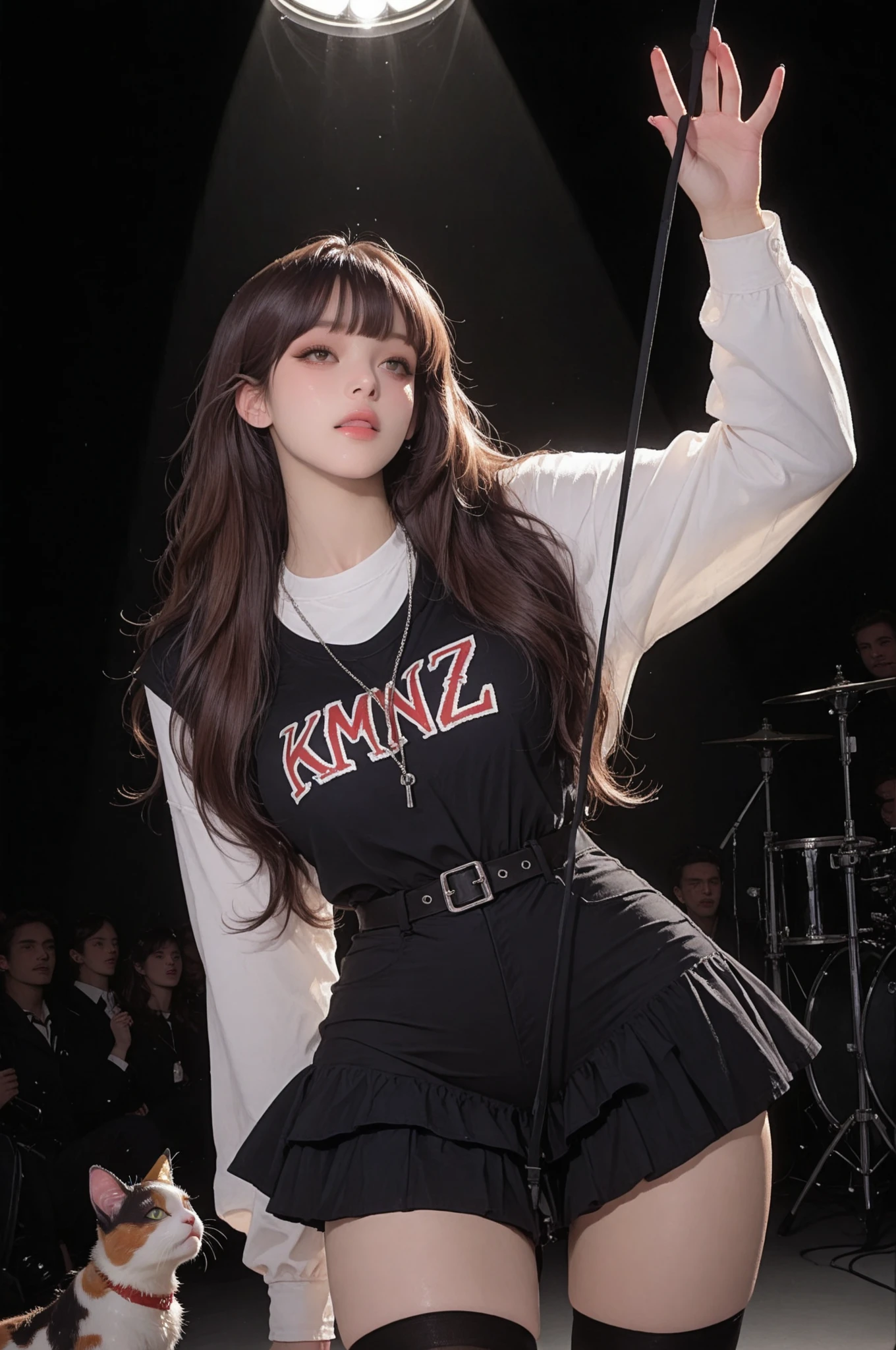 (Best quality, 8k, 32k, Masterpiece, UHD:1.2), 1girl, beautiful girl, narrow waist, grey suit, open jacket, office lady, suit, pants, from behind, office room, desk, (stick out one's buttocks:1.2), detailed face, long hair, from below, raise one leg