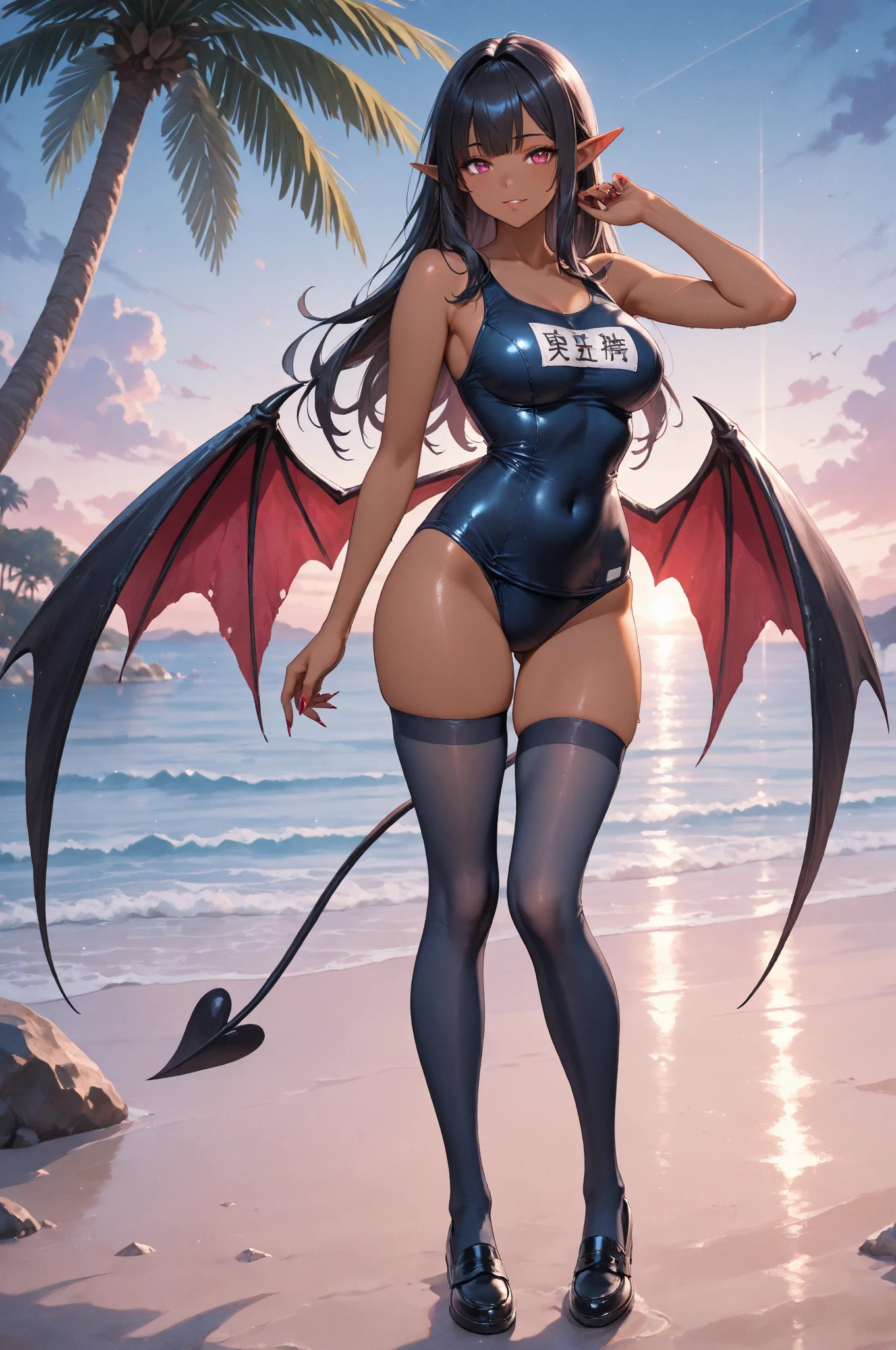  fairy girl on beach with baby black dragon
