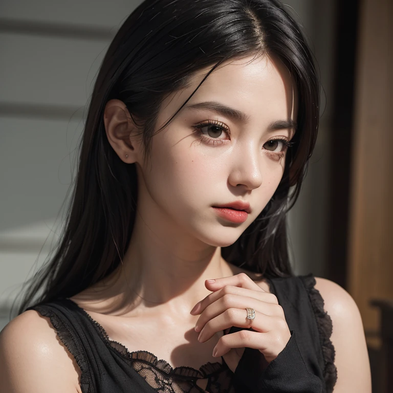 (Masterpiece),(best quality),((masterpiece)),(highres), original,( extremely detailed 8K wallpaper), 1girl, close-up,lager breasts,Extremely Delicate Beautiful,(Beautiful and detailed eye description),((Delicate Faces)),(chinese style architecture),hair accessories,necklace,earrings,Long hair,crossed bangs, ru_qun,head,original_outfit,hanfu,clear details