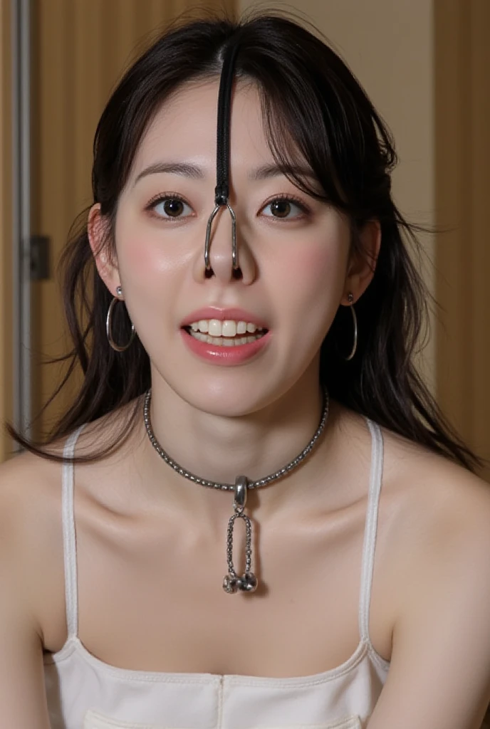 nsfw,RAW Photos,8K, (Highest quality),Realistic,(live-action, Intricate details),(Natural skin texture, Detailed skin,Hyperrealism, Sharpness),(Oily skin),(20-year-old woman),((Glaring at the camera)),(Japanese women),(Tabletop:1.2, Highest quality:1.2),Flat bangs,Medium chest,Crouching posture,Squat with your feet apart,Show off your crotch,Beautiful Eyes,Detailed face,High quality eyes,Keep your eyes clearly focused,Nose and mouth,Face Focus,Super Face close-up gentle and charming Chinese beautiful woman, Delicate and sexy collarbone,Small Nose, Focus on the face, Face close-up, Ultra-high resolution, Very detailed, Full body photo, Ultra-thin and transparent,Fresh and delicious, And see through,Ahegao,Embarrassed face,shame,Blushing, ((Completely naked)),((Sit with your legs apart)),((ponytail)),((Collar with leash)),((Panties)),((Dimly lit room)),(Natural skin texture),bondage, Bondage, Bondage, transformation, Constraints, bound, Tied up, Constraintsされた腕, Constraintsされた手, 完全にConstraintsされた, Constraintsされた身体, bound with chains, bound hands, Blushing, Bondage outfit, Bondage,Spread legs and show nipples,ruins,((Nose hook)),((3方向のNose hook)),((Completely naked)),