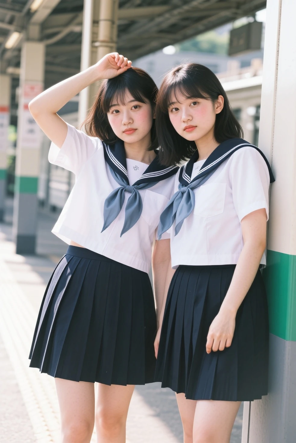 (masterpiece:1.2, Highest quality), (Realistic, photoRealistic:1.4), Seductive pose, (Natural Side Lighting, Cinema Lighting), ,
(Show Viewer), 1 Girl, Japanese, high school girl, Perfect Face, Cute and symmetrical face, Shiny skin, ,
(Short Hair:1.5, Messy Hair:1.2, brown), Swept-apart bangs, Emerald green eyes, Droopy eyes, Long eyelashes, (Big Breasts:0.6), Great style,mini skirtート,mini skirt,String,Wearing sexy panties,
Beautiful Hair, Beautiful Face, Beautiful details, Beautiful clavicle, Beautiful body, Beautiful breasts, Beautiful thighs, Beautiful legs,
((Symmetrical clothing, Light blue collared shirt, Grey pleated skirt, Blue checked bow tie), Pink Panties, ), Black socks,
(Beautiful views), Daytime, On the bed, (look forward to), (Annoyed expression, Blushing, Embarrassed expression), (((Pulling on skirt, Increase in wind power))),