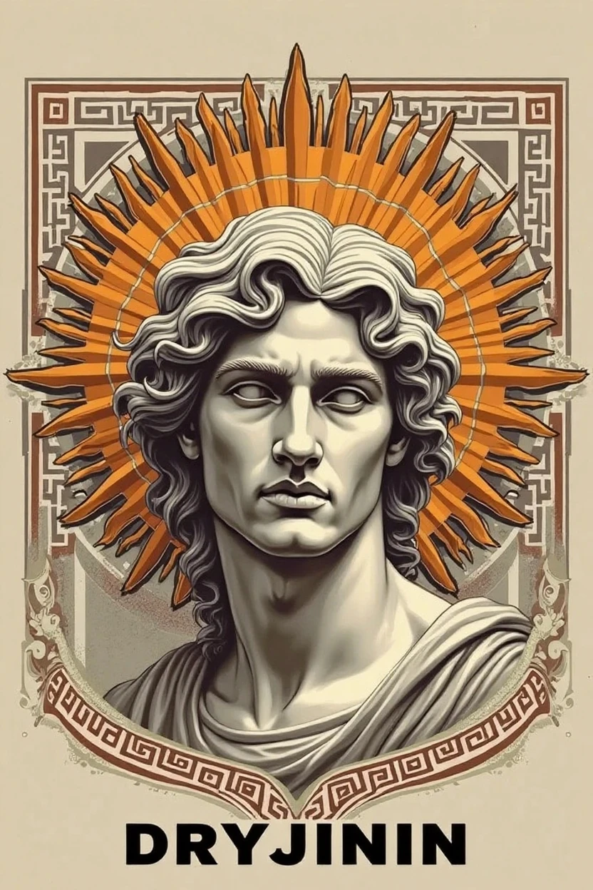 Make a design, for a brand of caps called “OLYMPO hats” taking into account that the brand is inspired and related to Greek mythology and make the design visible on the cap
