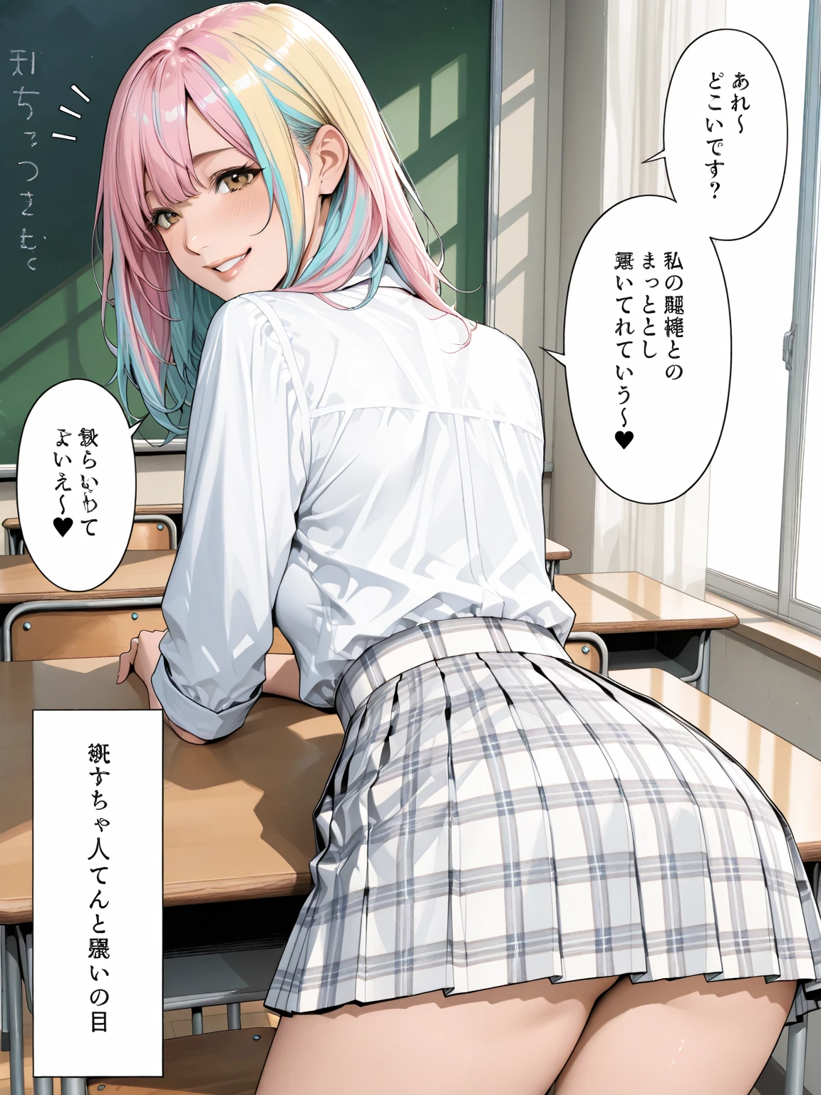 laladevilluke, lala deviluke, long hair, pink hair, tail, ahoge, bangs, hair ornament, (green eyes:1.5), open mouth,
Completely naked
Completely naked
BREAK indoors, classroom,
BREAK looking at viewer, (cowboy shot:1.5),
BREAK (masterpiece:1.2), best quality, high resolution, unity 8k wallpaper, (illustration:0.8), (beautiful detailed eyes:1.6), extremely detailed face, perfect lighting, extremely detailed CG, (perfect hands, perfect anatomy),