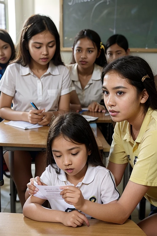 create myanmar teacher teaching with students