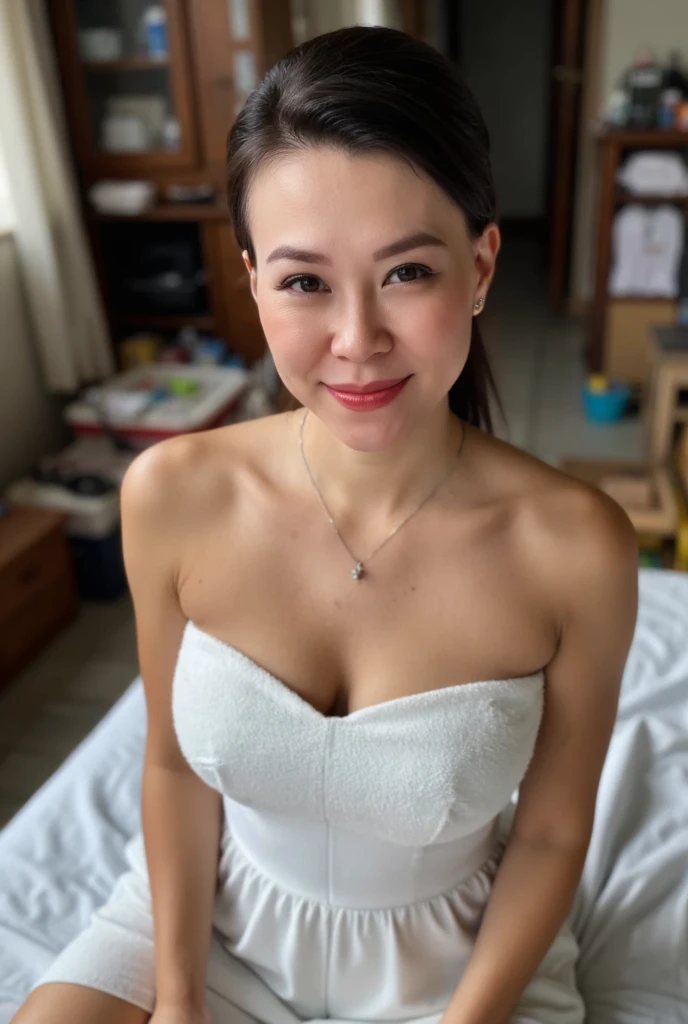 Best image quality, masterpiece, ultra high resolution, (Fidelity: 1.4), photo, one girl, [(sadness)] , white shirt, dim, dark, hopeless, pathetic, cinematic, tears, tears, (torn clothes: 1.5), (wet clothes: 1.4), bare shoulders, real rain, wet hair.　(shower room), (white lingerie set), ((showering)), ((wet body)),