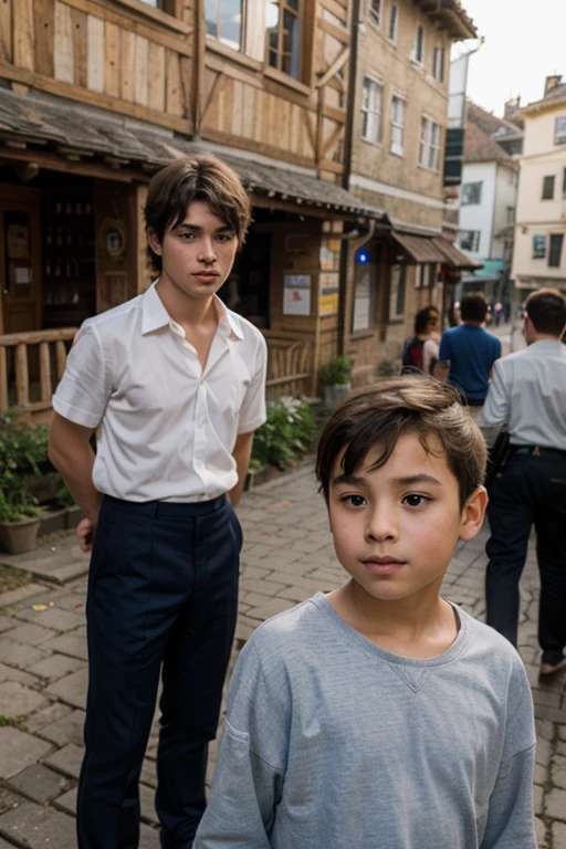 12才,子供,1boy, 可愛い顔, (カメラ目線: 1.3), 薄い青のカーディガン,ジーンズ, 立っている,(最高品質,現実的な, フォトリアル:1.5),最高品質, 超高解像度, (フォトリアリスティック: 1.5), 8K解像度, 