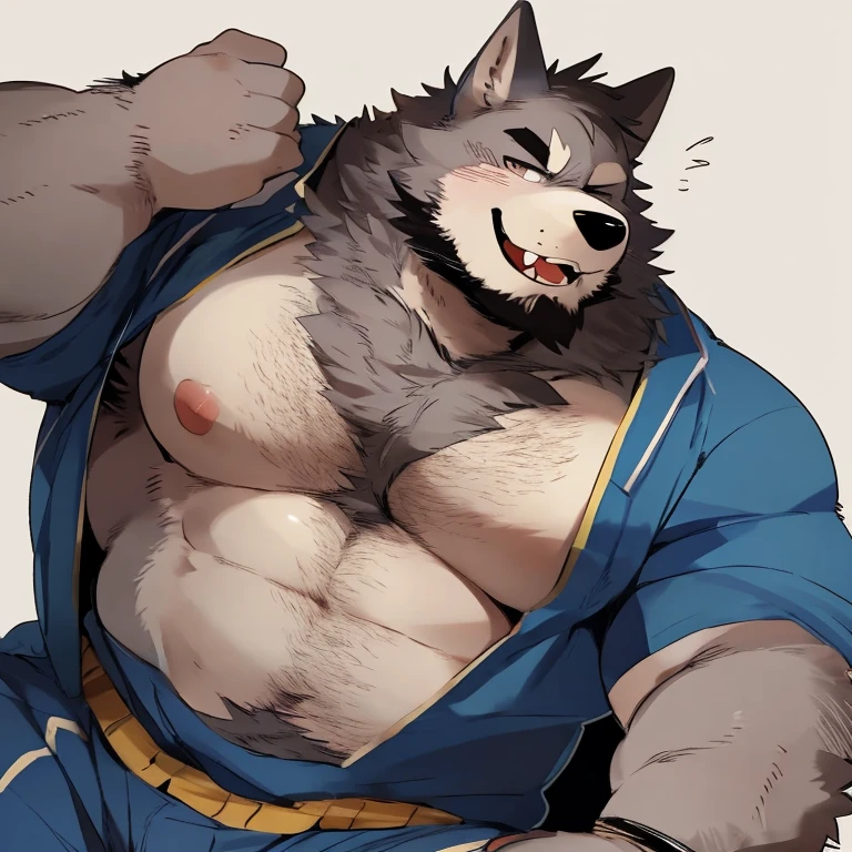 (black),Broad perspective,Full body portrait,Ragged clothes,Sitting on the beach with eyes closed,Isolated island beach,Mature,tall and big,Great posture,(Densely planted island.:1.2),Abdominal muscles,Honest,A perfect masterpiece,CG,(Gray eyes),Black and white pattern,black尾巴,heroic,Wolf,black相间的毛皮,(barefoot),(Long feathers),((Middle-aged uncle)),(16K),HD,White belly,beard,(Face line),Heterochromia,(White hair),muscle,(high resolution:1.3)