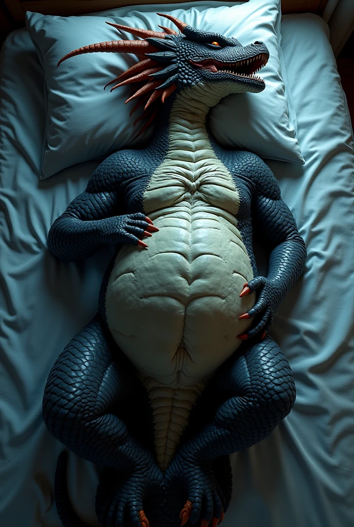 (((solo))),  ((((((feral dinosaur, cloaca, dinosaur tail, raised tail, leaning on bed)))))), (((((butt focus, bedroom))))), wide hips, legs wide spread, wide shot, close-up, Wide-Angle, masterpiece, high details, high quality, best quality, highres, HD