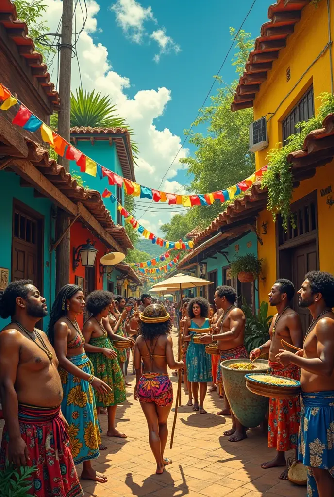 Two young men and women selling beads