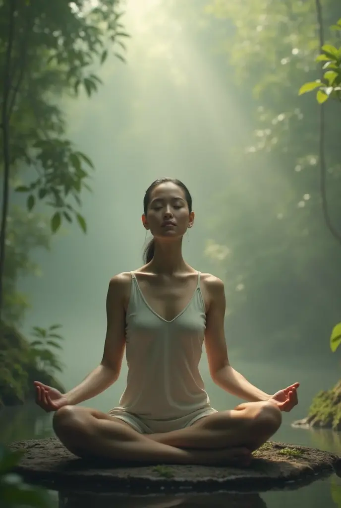 A person meditating