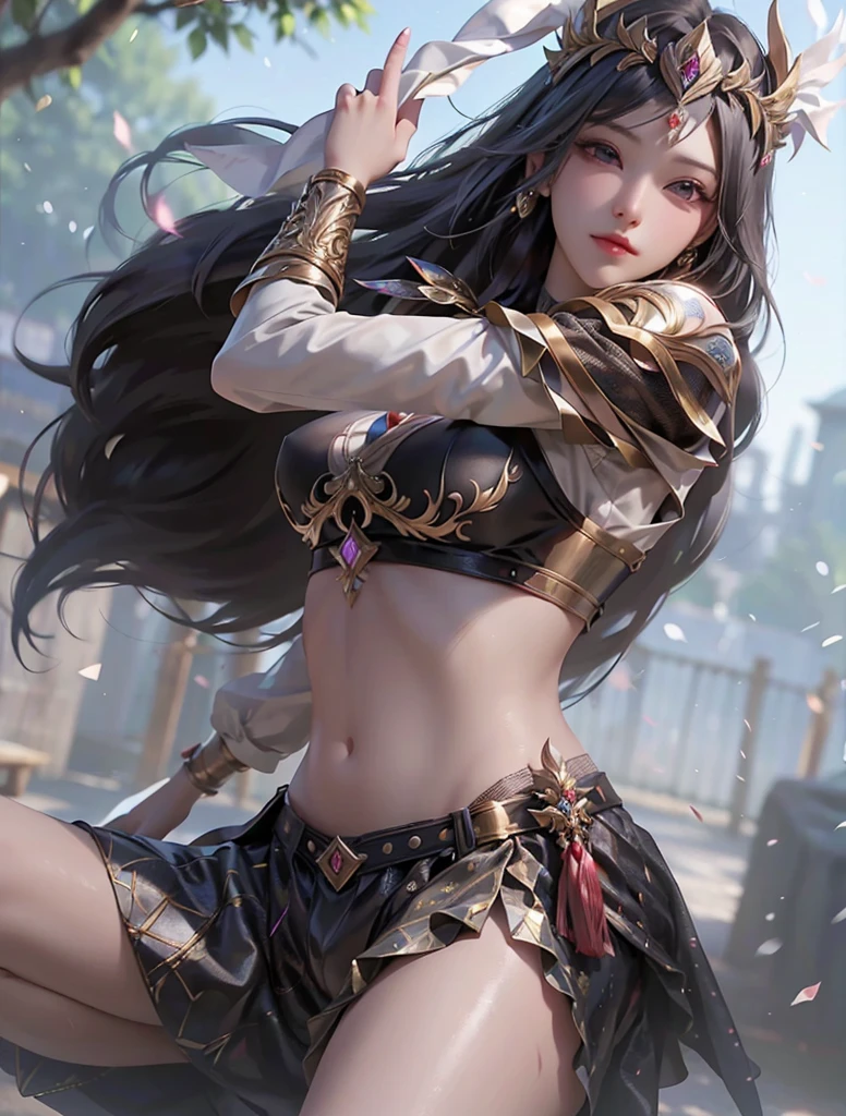 High quality, Masterpiece, Masterpiece, Exquisite facial features, Exquisite Hair, Elaborate Eyes, Delicate colored hair, 4k picture quality, Gorgeous light and shadow, Tyndall effect, Halo, Messy hair, Young state, Gorgeous scene, Exquisite clothes, Chains, feater, Ancient Chinese beauty with big eyes,Very delicate, Digital painting, art stations, concept-art, Sharp focus, illustration, greg rutkovsky(greg rutkovsky)、An Alphonse Mucha's(Alphonse Mucha)and Victor Ngay(Victor Nkay)of works of art, Full-body workouts