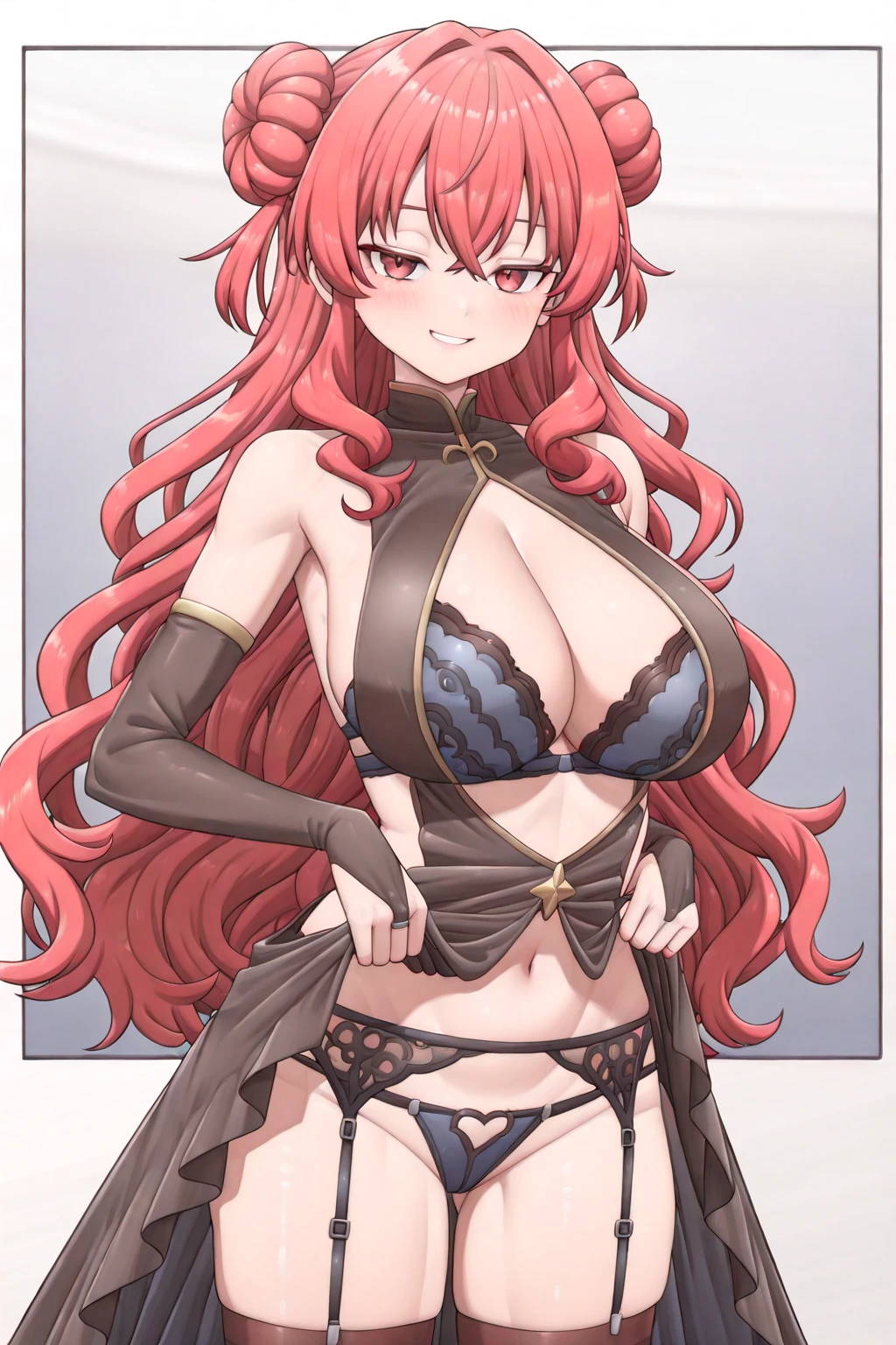 Beautiful Kanroji Mitsuri, Scintillating curves and luscious big breasts, Perfectly toned body, Long, wavy, pink hair, with a single red hairband, Naked top, revealing a hint of her feminine allure, Demon slayer setting, on a luxurious, soft bed, Engrossed in intense passion, Vulnerable yet seductive expression, Eyes half-closed, Moaning softly, "It feels so good, I could die," with a cry of pleasure, Tears streaming down her cheeks, Abundant tears flowing, Ridden with intense emotion, Seemingly ecstatic, body trembling violently, 8K resolution, Anatom