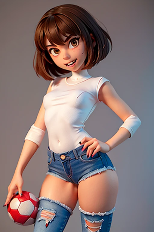 jadechan, short black hair, Brown eyes, white t-shirt, sneakers, white panties, I look at the viewer, smiling, Full body shot, standing, inside a Chinese restaurant, Soft lighting, high quality, masterpiece, squatting, shy, spread legs, hands on legs 