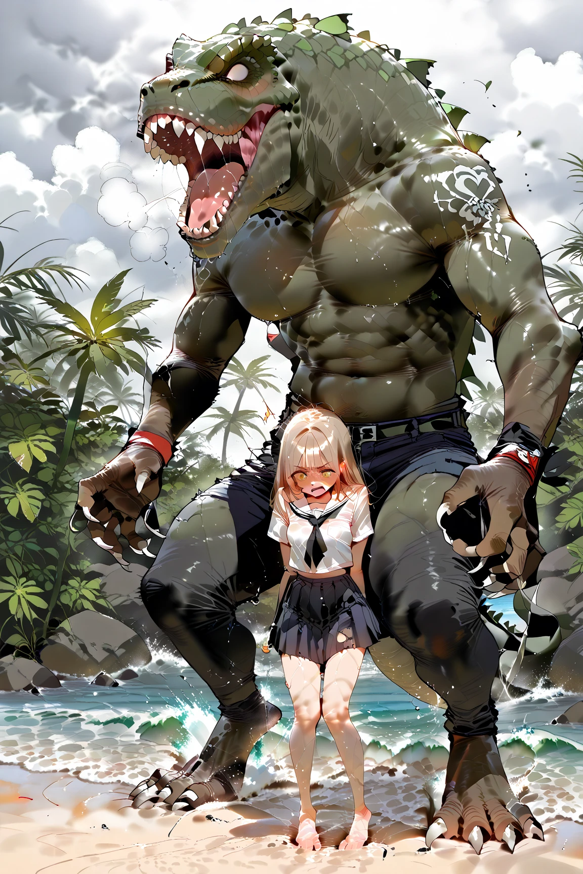 (best quality, masterpiece, uncensored, high quality, ultra detailed, extremely detailed CG, beautiful face, beautiful eyes, beautiful hair), solo, (1girl, (((flaxen dhair, ark green inner, Hair Flaps, mega twintails)))), (((((bikini armor, collar))))), (((((extremely awesome detailed deep-silky-healthy-lackwarm-foundational-baby face))))), nsfw, pussy, skindantation, hiqcgbody,(gleaming skin), (outdoors, alley:1.2), masterpiece,best quality,(size difference:1.4),(huge male necromancer,(monster:1.3),vampire standing:1.3), meatshield style and (1girl) and (monster sex), motion lines,(suspension,reverse suspended congress),(absurd stomach bulge), collar, chain,cum, penis, tears, small breasts, nipples,large insertion,teeth, bound, bdsm,rolling eyes, vaginal,bondage,navel, tongue, open mouth, crying with eyes open, pussy, ahegao, tongue out, spread legs, (legs up),restrained, testicles,fucked silly, cuffs, nude, black collar,veins,arms up, (eerie atmosphere, horror theme), suspenders, (extremely awesom e detailed and ribbon:1.3),(extremely awesome detailed deep-silky-healthy-lackwarm-foundational-soft-skin:1.1), (extremely awesome detailed gleaming skin), (extremely awesome detailed pretty face, extremely awesome detailed eyes, extremely awesome detailed shiny hair:1.2), (embarrassed, closed mouth:1.4), extremely awesome detailed dynamic lighting, extremely awesome detailed caustic, extremely awesome detailed deep shadows,(best quality, highres, absurdres, extremely awesome detailed CG unity 8K HDR wallpaper, perfect anatomy:1.1),(extremely awesome detailed realistic, extremely awesome detailed 3d:1.0)