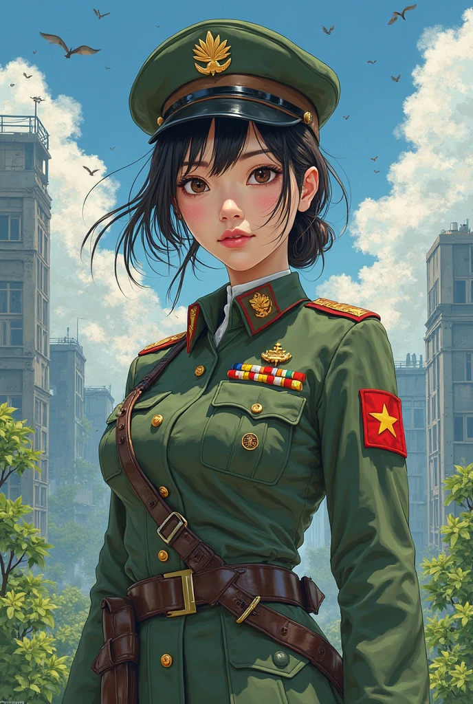 ultra detailed, sharp focus, best quality, masterpiece, <lora:NSChinaHetalia:1> NSChinaHetalia, brown hair, low ponytail, green military uniform, male focus, best quality, dynamic lighting, masterpiece, intricate details