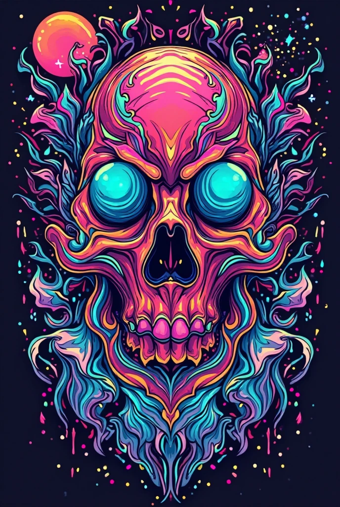 T-shirt with geometric patterns, science funter design, illustration style, best quality images