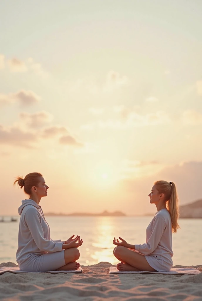 A photo of the character leading a group in a outdoor yoga session at sunset.,original,silver haired man with purple eyes, kind face, sweet smile, sharp features, late teens