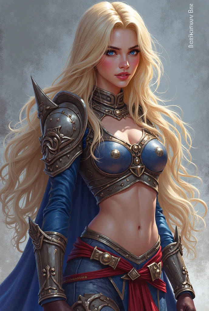 flat vector logo of a sexy voluptuous valkyrie, she is 38 years old. She is wearing sexy armor which is elegantly engraved with viking runes. She is blond, the hair on the rightside of her head is braided.