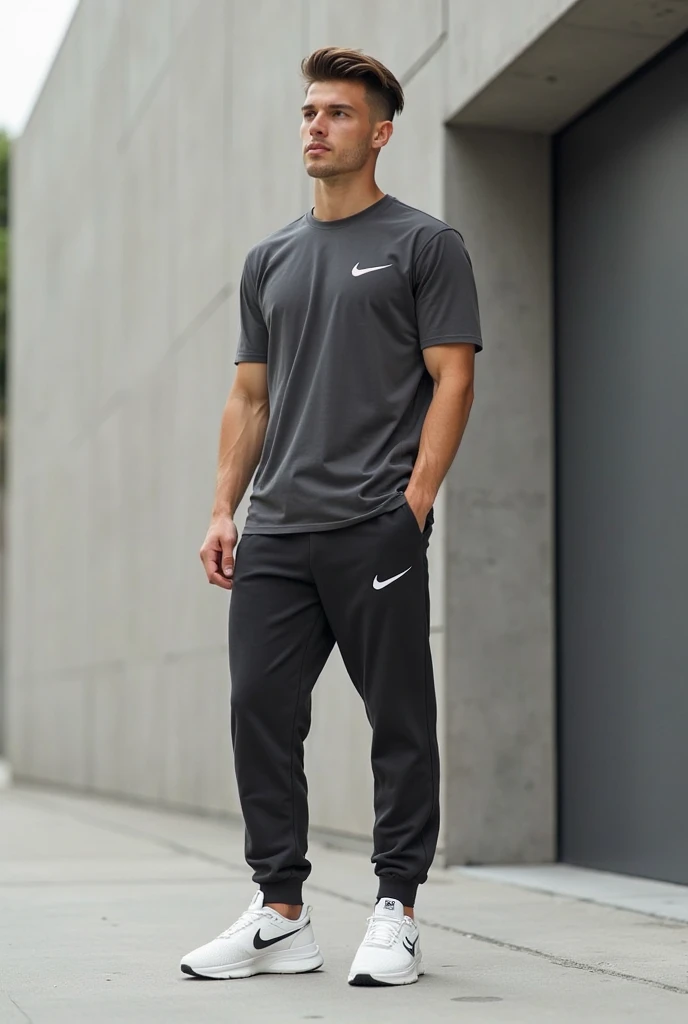 Wonderland, cards of various sizes, coins of various sizes, a young man aged 20, muscular Asian man, dashing and cool, wearing casual clothes and trousers, sports shoes,