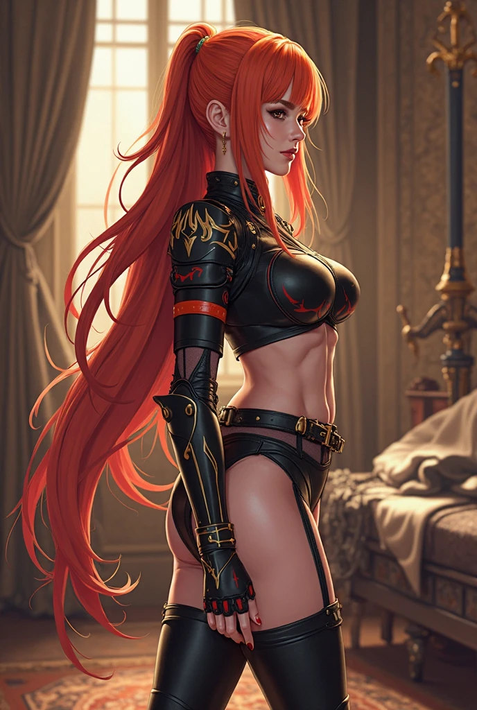 Linda mulher corpo definido detalhado usando cosplay katarina league of legends, seios fartos --auto