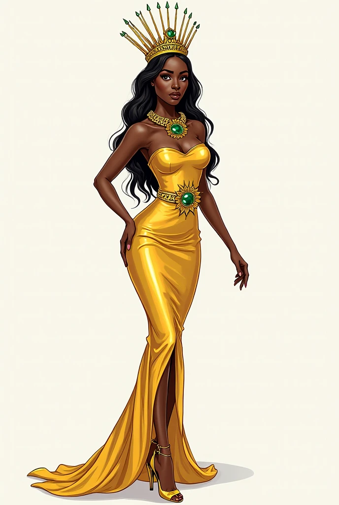 Skin Diamond, elegant long dress, standing