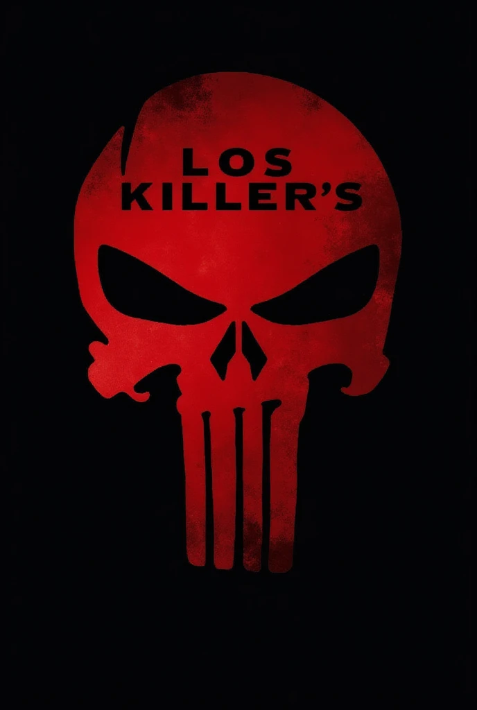 Make me a logo of a well-detailed skull with blood stains on the side with 2 black swords that cross each other making a V and behind a black background with a V for Vendetta in red that is clearly visible.
