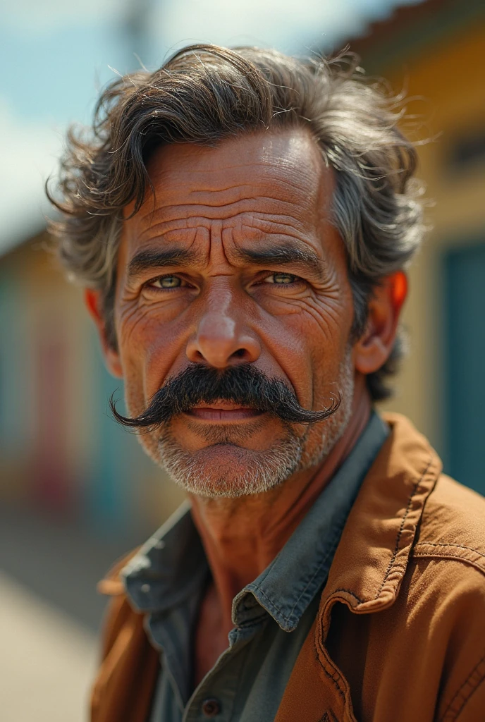 Man has 45 years and not thin with out clothes and mustache and he 
 Seat and he is  from Yemen
