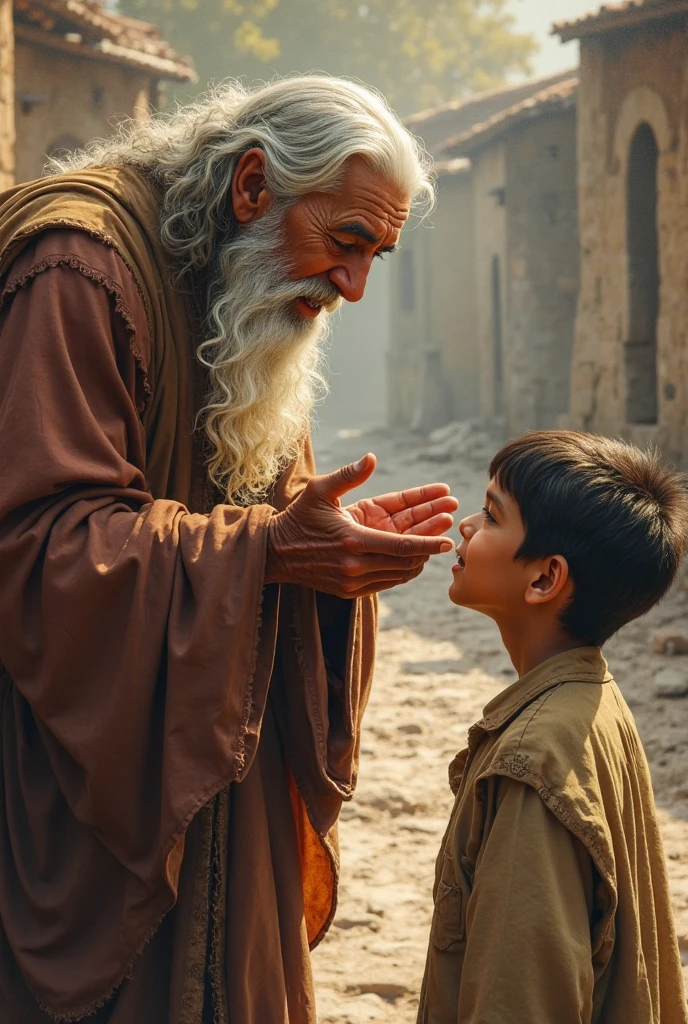 A monk, a student with a key in his hands
