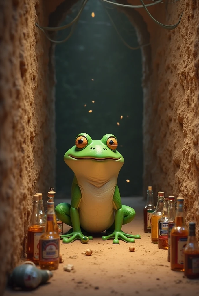 Frog jumping on table in the Middle Ages