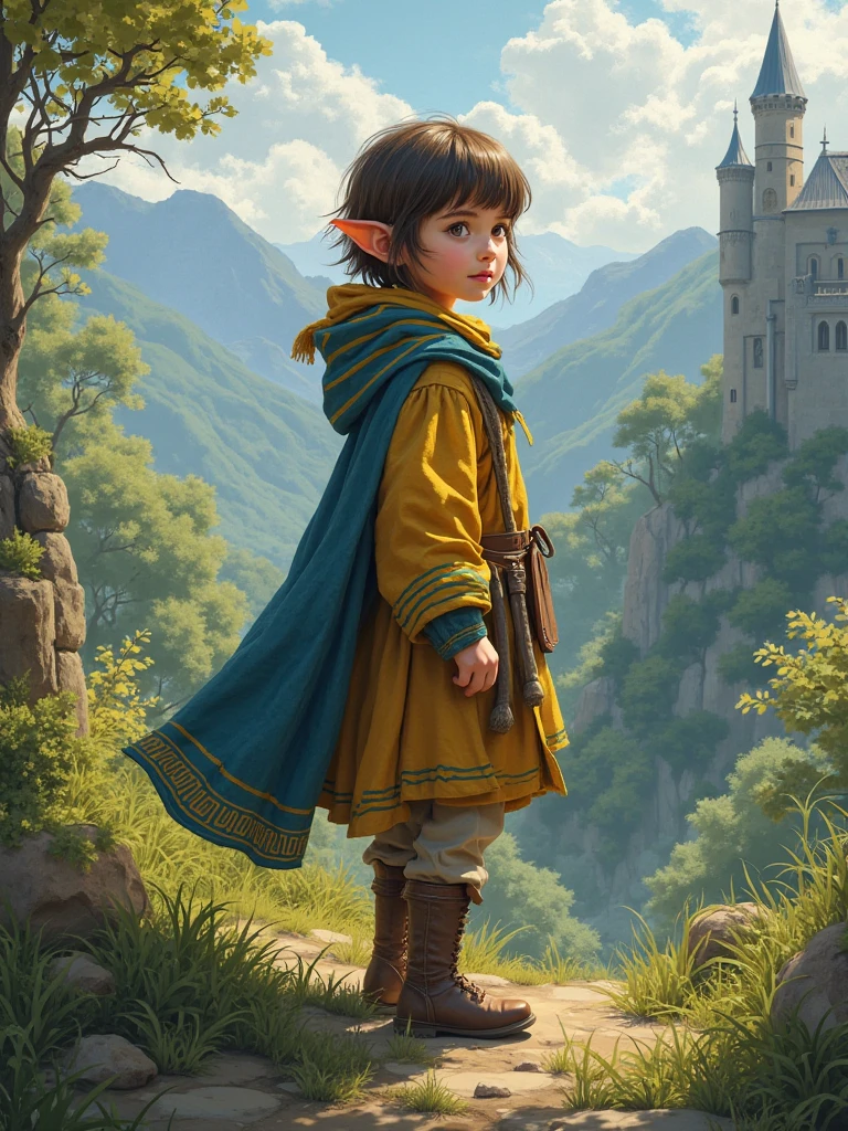 A hooded boy in medieval times taken as a kind of fairy tale