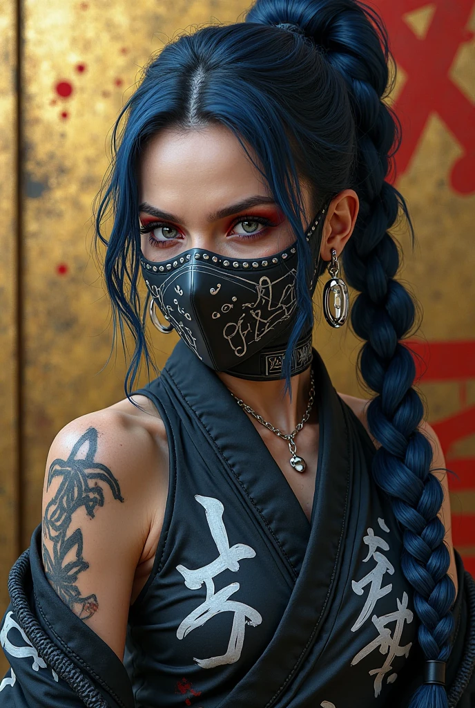 nsfw,(最高quality:1.2), 32k HDR, High resolution,(Japanese women),(Arms covered in tattoos),(whole bodyをA body covered in tattoos), (A body covered in tattoos),Dynamic pose, ( Cleavage:1.35), Detailed skinの質感, Detailed face, Fine grain, (forward leaning posture:1.1),((Collar with leash)),(Girl in chains),(A girl kept like a dog),Women in ecstasy,climax,Acme,(Realistic:1.3), In detail, quality, (masterpiece:1.2), (photoRealistic:1.2), (best quality), (Detailed skin:1.3), (Intricate details), dramatic, Ray Tracing,Japanese Girls, 21 years old, Detailed skin texture, (blush:0.5), (It gives me goosebumps:0.5), Scattered beneath the surface, smile, Ah Hayasaka, (Side Ponytail:1.1), Blonde, Medium chest,(Ascot:1.1), Collared shirt, Black vest, Long sleeve, (Maid Apron:1.1), skirt, Frills, whole body, (Luxury apartment, japanese mansion, living room, Lavish decoration), 
