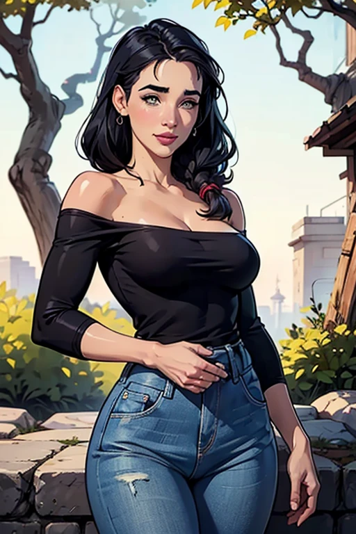 ((Realstic)) and ultra-detailed photography of a woman, sexy pose, shorts, t-shirt, sunny, sunlight, daylight, daytime, woman is lit from the front, rim lighting, atmospheric lighting, woman is well lit, sexy, beautiful woman, glowing skin, cinematic lighting,