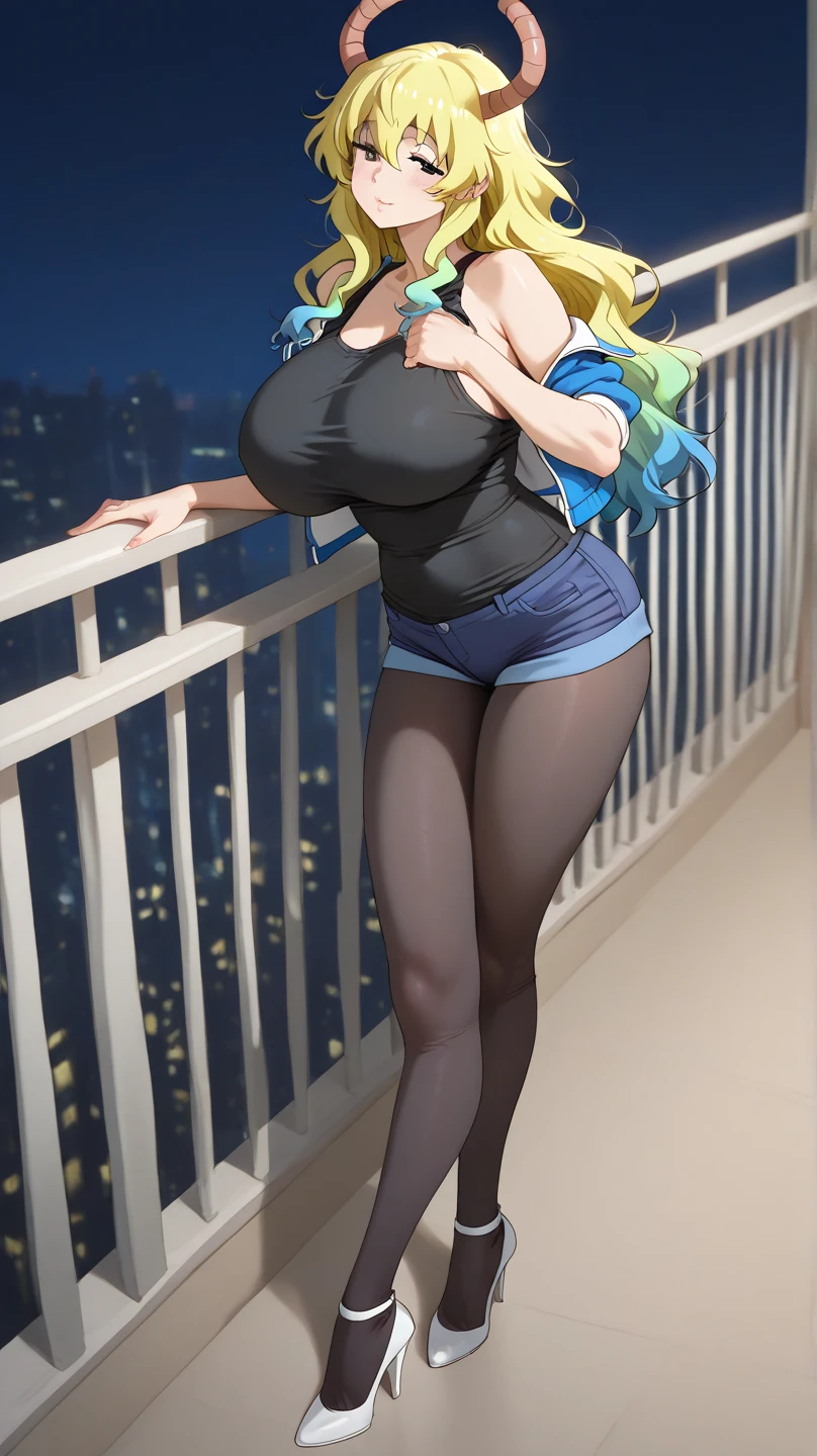 Valentina, The woman, Average Breasts, Adult, red eyes, feminine body, in full height, A big smile, Blue hair, twintail, light blue hair((beautiful portrait)), ((cinematic lighting)), ((render art)), ((High definition)),  athletic figure, tight attire, sexy hips, perfect dynamic body form, [expressionless; (tired, sweaty, blushing)], (open room), [background; (Mat on floor, (window; daytime, trees, clouds)]