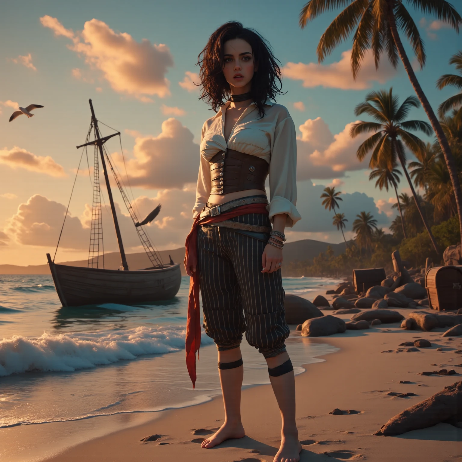 pirate, photography,soft lighting, soft details, octane, artstation trending, ultra high detail, ultra realistic, cinematic,16k