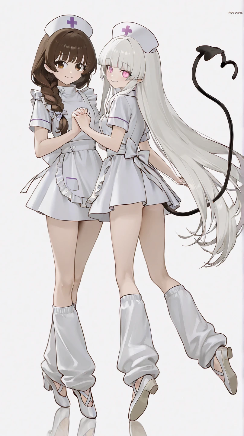 A woman with white hair  ..with big chest and big thigh  .with a nun&#39;s clothing 