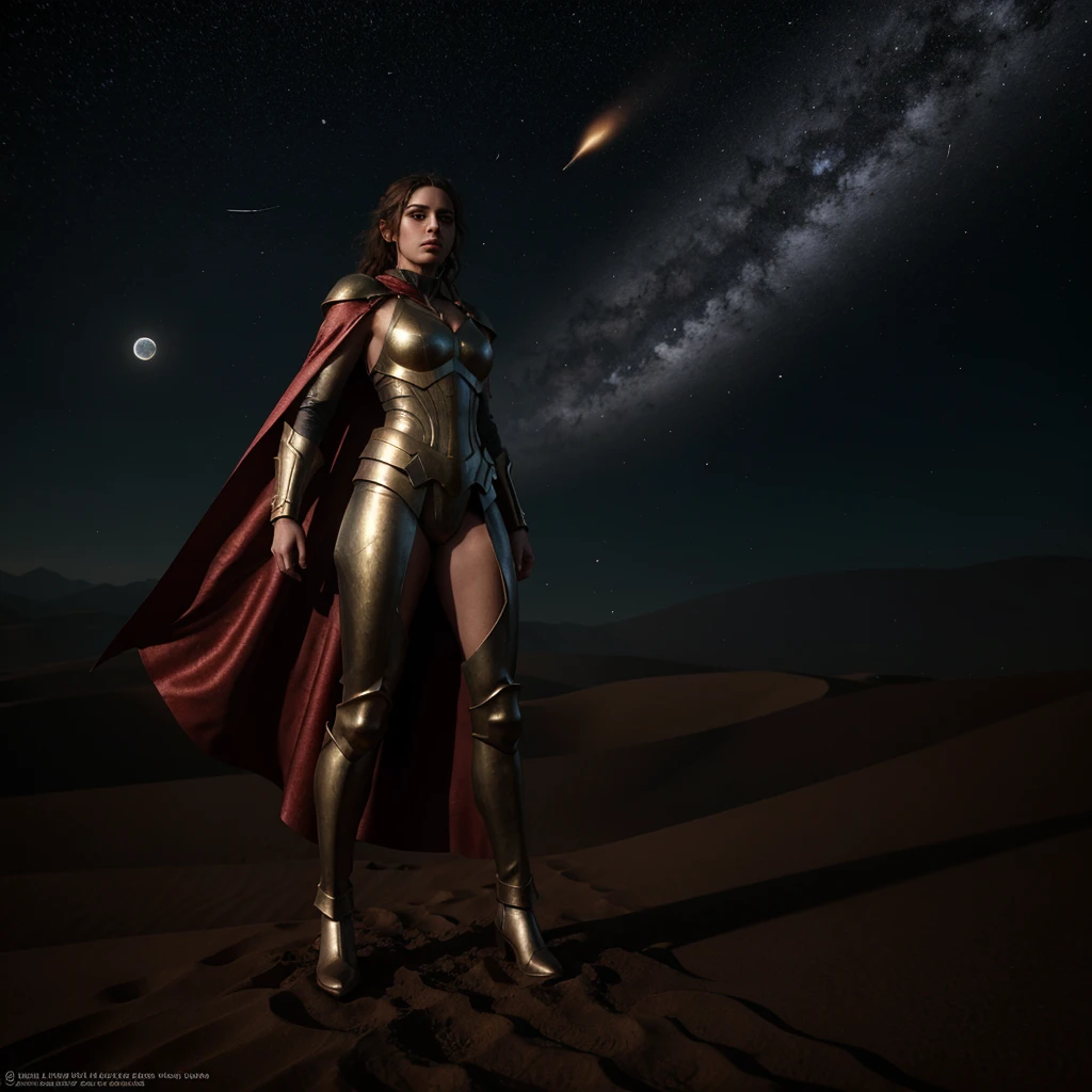 Obscure fantasy, realistic, space background, lady floating in the middle of nowhere