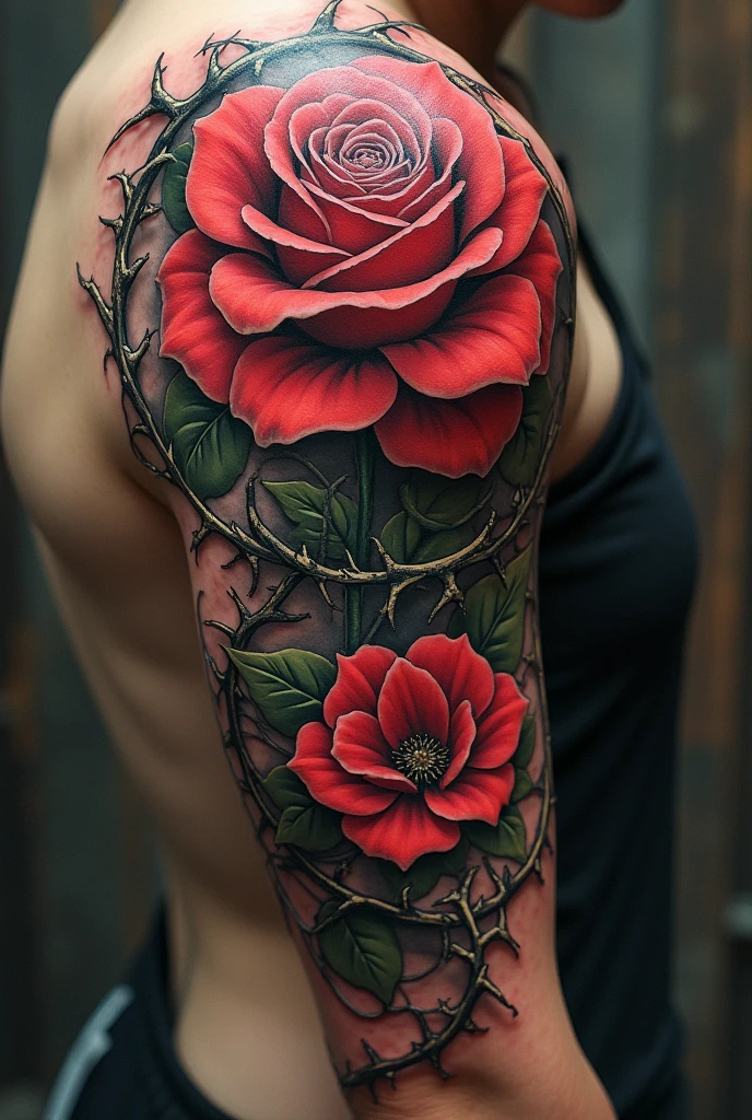 Random tattoo on the left side of a medium-sized male arm