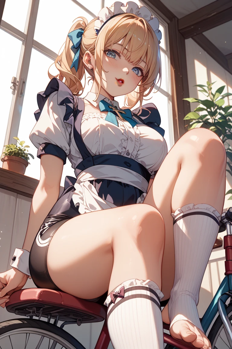 ((solo girl)),((Perfect body,))((Super beautiful,))((High quality,)),in bedroom,((Perfect body,))((Super beautiful,))((High quality,))breast,collar,nswf,cowboy shot,from below,Smile, 1girl, ((Reisalin Stout,Atelier Ryza,hat,hairbow,blond hair,brown skin,white blazer school uniforms,Pleated skirts))