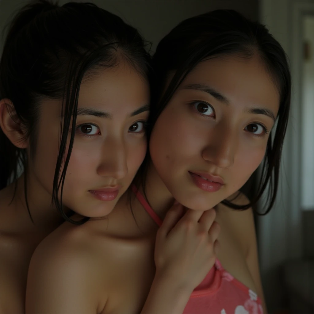Close Identical Twin Sisters、Esbian all over、Beauty、Shorts、Active、 (Real、Super real、Super Reality:1.5)、(photograph))、((2 girls、duo:1.8))、(Neat and innocent personality、 Friendly atmosphere：1.4）、（（Dark Brown Hair、（Moist and straight super long hair）：1.5））、（smile：0.9）、（Kind eyes）、（Viewer&#39;s perspective、Cinemagraph）、（8K、Live Photograph、Highest） image quality、masterpiece:1.2)、Super fine、Super Resolution、(hyper reality、)Super fine、Super Resolution、(Real、Actual Photos:1.47)、（They are hugging each other。）Leaning closer、（Fantastic lighting）Embrace 、Cinema Lighting、White skin、Fair-skinned female proofreading、Ultra HD、Stylish lighting、Beautiful female proofreader reflecting light、Amazing details、high definition beautiful girl、High definition face、High definition eyes、Extremely Realistic Skin、High definition finger、High definition detailed nose、Highly detailed mouth、Highly detailed background