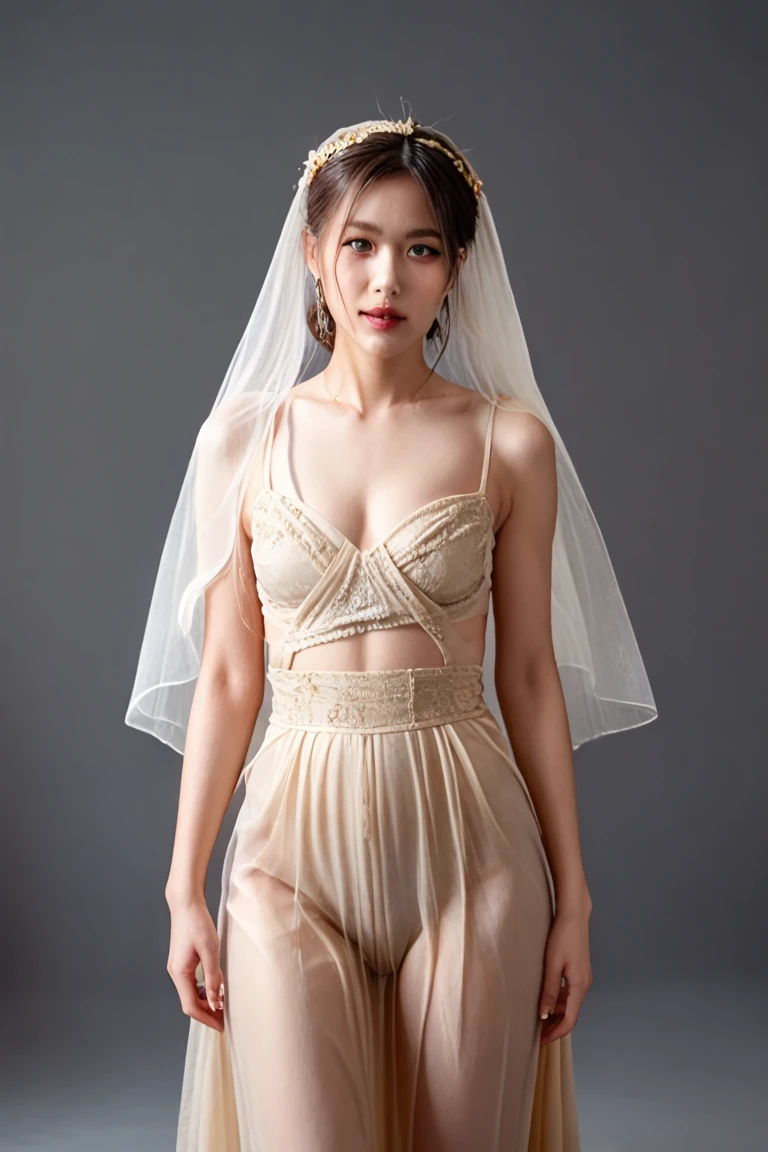 Woman in dress with veil and gloves, Translucent dress, Vera Wang Couture, ハイfashion! fashion!, ハイfashion fashion, !!! ハイfashion!!!, high fashion ハイfashion, !! ハイfashion!!, ハイfashion, See-through dress, ! ハイfashion!, Futuristic and fantastical, Wearing an organza gown, Herpen Iris!!!, Inspired by Giorgio De Vincenzi