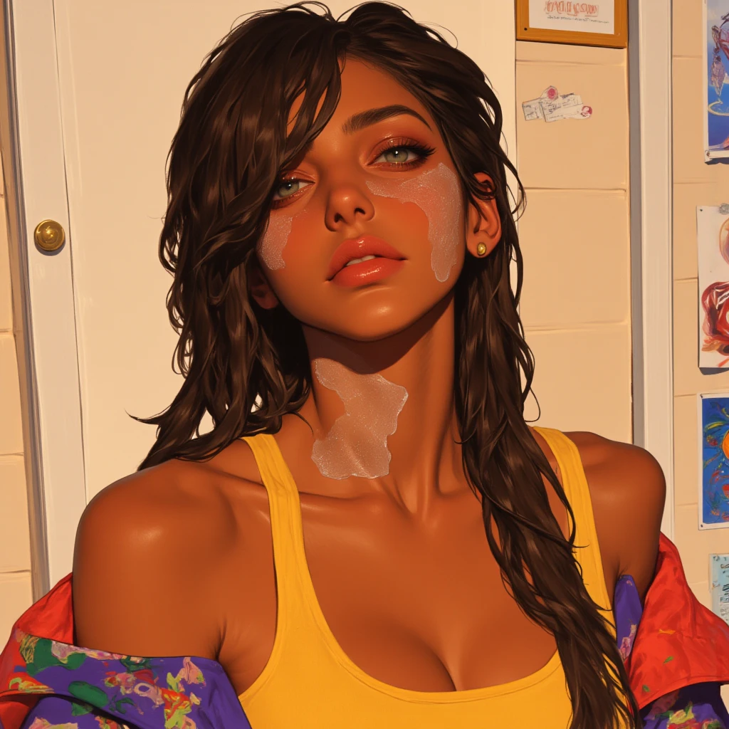 Beautiful 20 year old indian girl wearing strapless top
