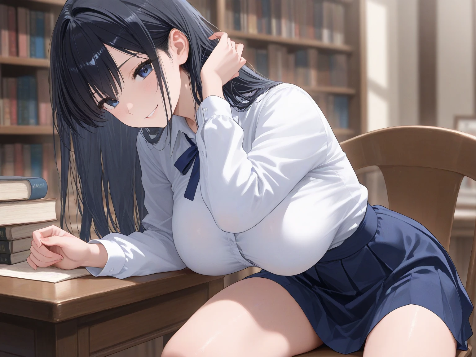 highest quality, muste piece，long hair，Very huge，(1 girl:1.6)，(1 slender handsome man:1.5)，(((1 boy, a boy is grabbing girl’s breasts from behind:1.5)))，(bra:1.5)，((grab your breasts over your bra:1.5))，(spread legs:1.4)，Big breasts that are about to burst，(biggest huge breasts:1.4)，emphasize the chest，big nipples，(embarrassed:1.3)，(super mini skirt:1.4)，(Panties that get wet:1.4)，(classroom:1.5)，(heart mark:1.2)
