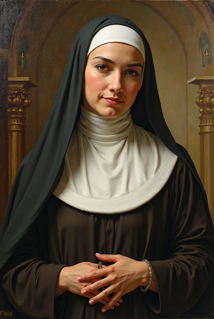 Make a drawing of mother francisca with her virtues