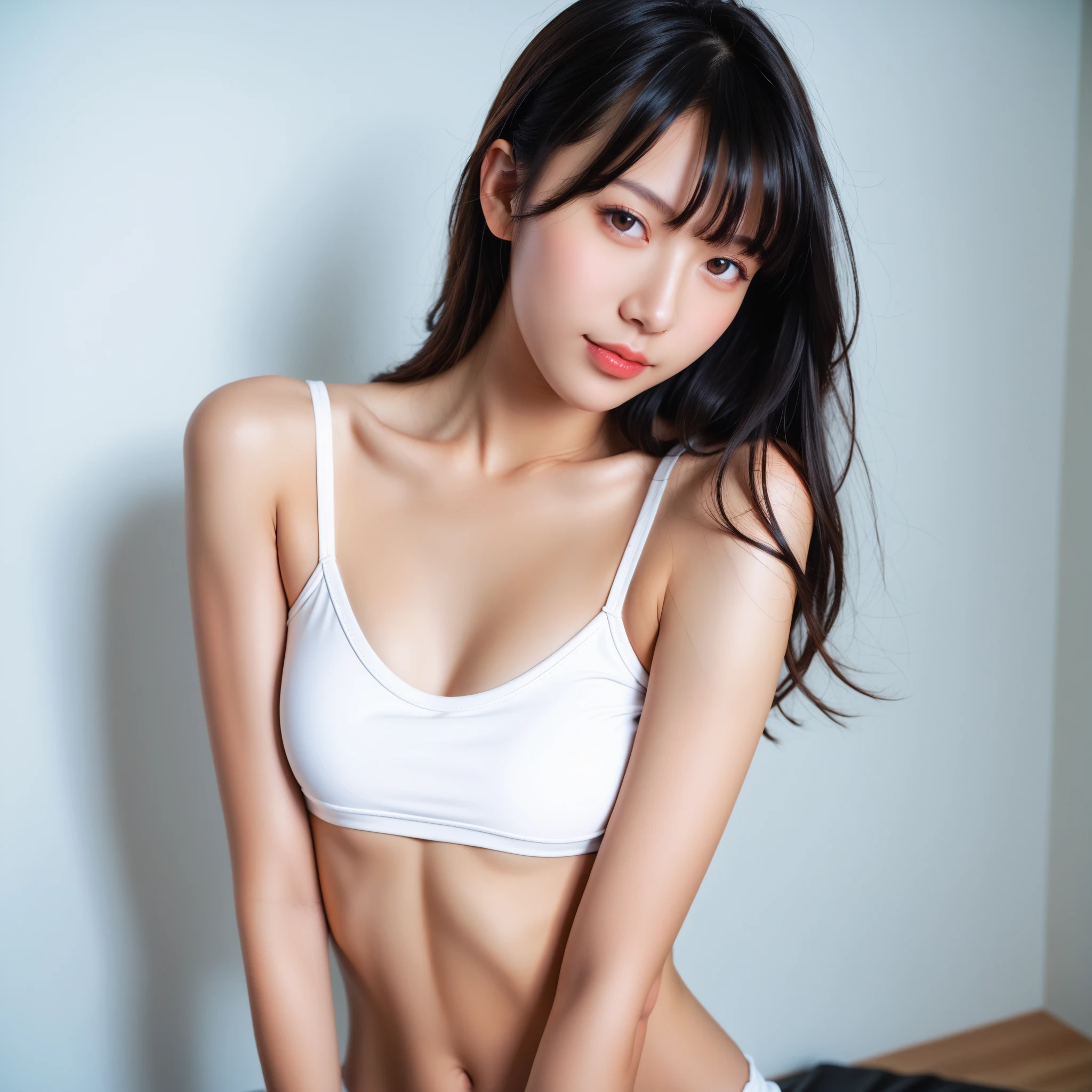8k、clear eyes、thin legs、beautiful girl、知的なbeautiful girl、skinny、expensive鼻、beautiful skin、no makeup、slimming、Place your hands behind your body、Hide your hands、fold your hands behind your back、Put your hands around your waist、expensive、long jaw