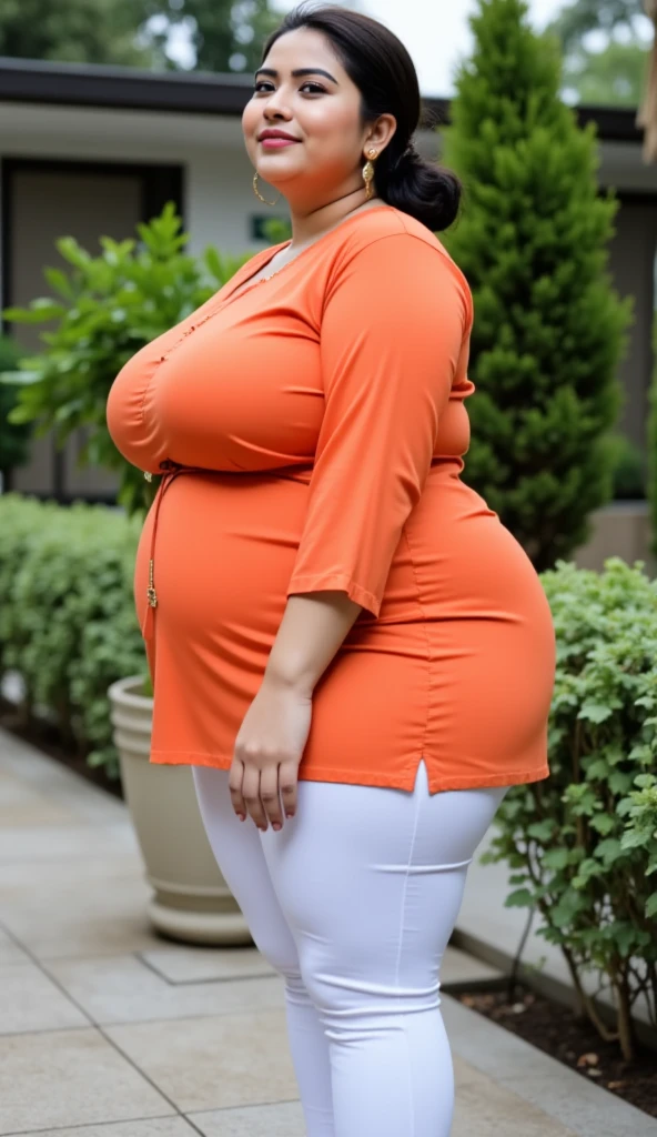 Korea, fat woman, very big ass, fat belly, thick thighs, very big tits, blonde with short hair, woman putting cucumber in ass