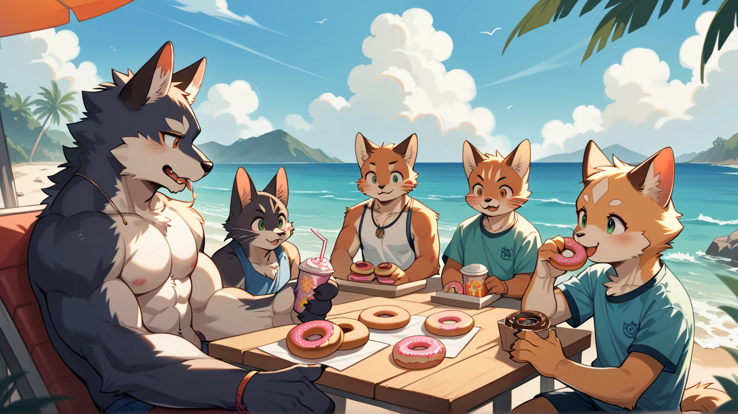 score_9, score_8_up, score_7_up, score_6_up, source_furry, rating_questionable, contrast, detailed background, depth of field, artistic lighting, countershading, ultra detailed, coconut,2boys, outline,hand holding,anthro, male,hat,detailed bulge,sun hat, anthro,alcohol,cloud,biceps,holding beverage,huge muscles,male/male,muscular anthro,equine,topwear,thick thighs,domestic cat,headgear,sky,muscular male,coconut drink,bikini bottom,outside,big bulge,fruit,open clothing,zebra,navel,plant,girly,abs,fur,muscular,sand,kiwa biscuitcat,hi res,male only,eyewear,tree,clothed,beverage,buda \(kiwa flowcat\),swimwear,furry only,food,low-angle view,femboy,water,speedo,open topwear,equid,kiwa flowcat,day,headwear,duo,feline,big muscles,yaoi,hair,huge bulge,mammal,holding object,drink umbrella,,umbrella,felid,sunglasses,walking,clothing, outline,bulge,palm tree,size difference,drupe \(fruit\),furry,tuft,male,beach, outline,felis,
