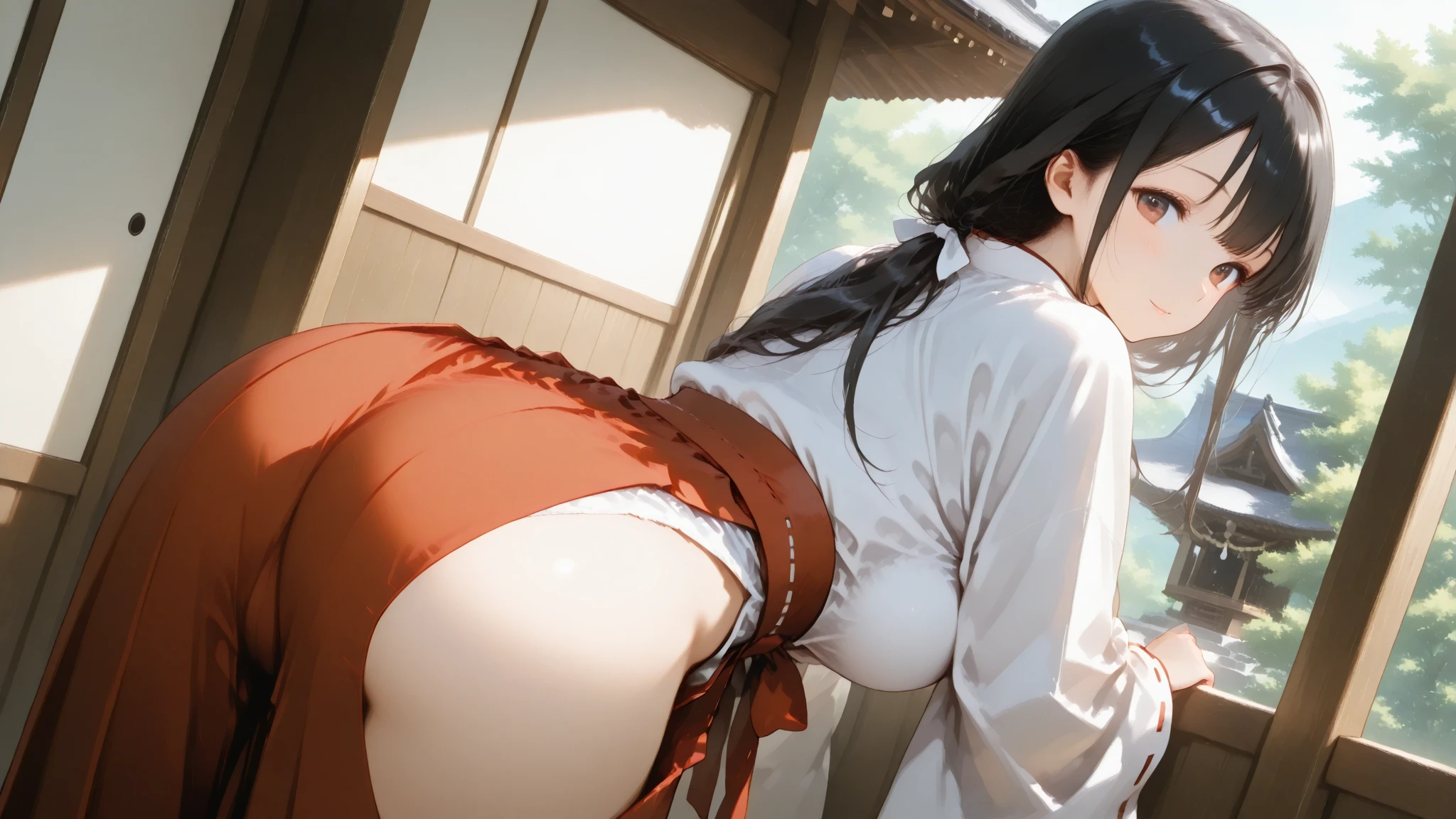 mastute piece,Best Quality,insanely detailed,8k cg,nsfw,
(shoot upper body:1.3),
(1girls:1.3),standing,looking at viewr,body in front,both arms behind back,(kimono:1.3),(bare breasts:1.1),(bare nipples:1.1),
break,
blush,shy,(ecstasy face),(trembling:1.2),break,(light black hair:1.2),
break,
perfect breasts,perfect teats,(open mouth:0.9),(large breasts:1.2),
(Japanese-room),