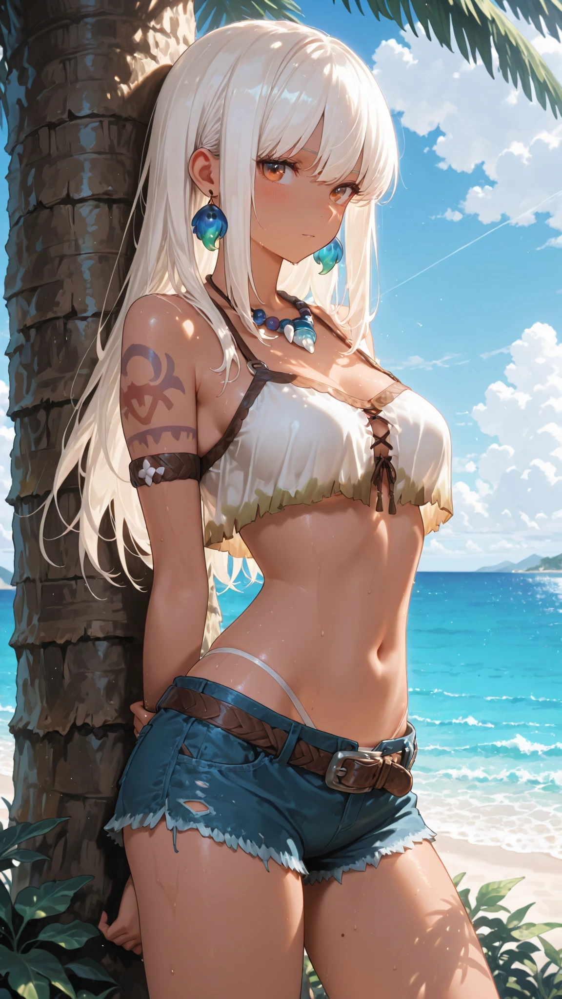masterpiece, realistic, realism, photorealism, high contrast, in full light, photorealistic digital art trending on Artstation 8k HD high definition detailed realistic, 1girl, (solo:1.5), young beautiful woman, petite, very small perky breasts, ((blue eyes)), (blonde hair:1.2), knee long hair, long tight white dress with slits, white knee high socks, (no head gear:1.5), ((priestess)), parted lips, art by artgerm and ruan jia and greg rutkowski surreal painting, detailed, skin texture, hyper-detailed, realistic skin texture, side view, shore, (lying on the shoreline beach:1.1), back in the sand, (beach:1.5), caribbean sea, (crystal water:1.2), (sunbathing:1.3), clear water, head down, flustered, drenched